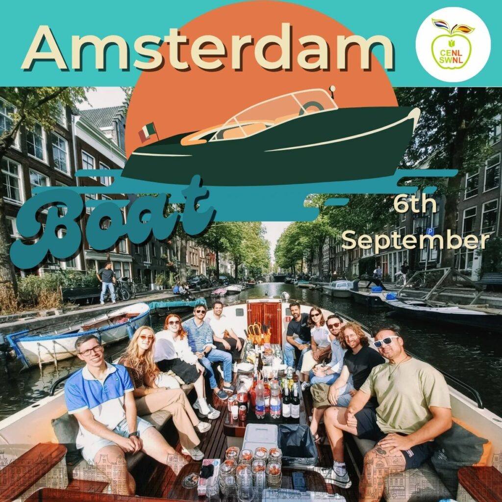 Participantes de CENL disfrutando el paseo en barco por Ámsterdam